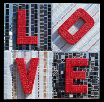 Named contemporary work « Love », Made by CTN MOSAIQUE