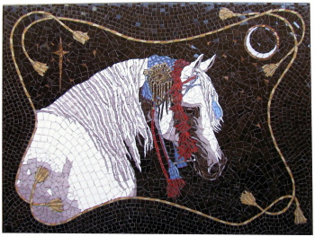 Named contemporary work « "Fils du vent" cheval arabe », Made by CTN MOSAIQUE