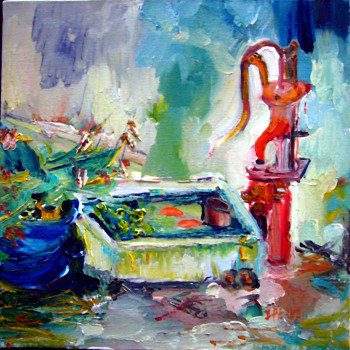Named contemporary work « dans l'eau de la fontaine », Made by IRANE PERKO