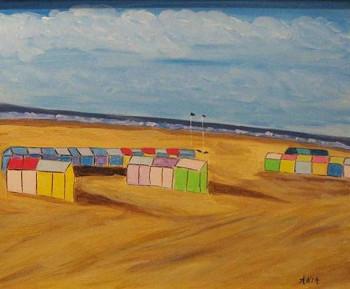 Named contemporary work « Berck Plage "Les cabines" », Made by ANIA