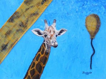 Named contemporary work « tête de girafe », Made by JACQUELINE LABADIE