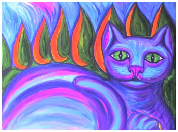 Named contemporary work « Die psychedelische Katze », Made by STEPHANE CUNY