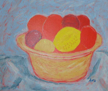 Named contemporary work « Corbeille de fruits », Made by ANIA