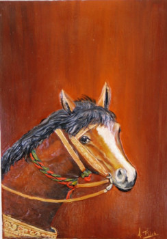 Named contemporary work « cheval barbe arabe », Made by ABDELMALEK FILAH