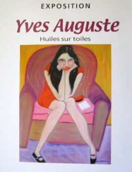 Named contemporary work « Jeune Fille au Fauteuil Club », Made by YVES AUGUSTE