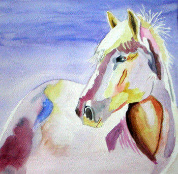 Named contemporary work « Cheval Blanc », Made by ARCENCIELDEMARIE