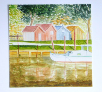 Named contemporary work « Pinasse sur le bassin d'Arcachon », Made by ARCENCIELDEMARIE