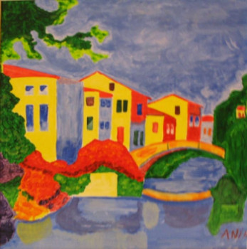 Named contemporary work « Ville romantique », Made by ANIA