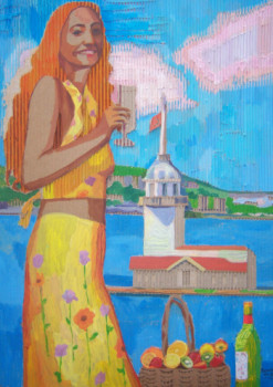 Named contemporary work « the girl from galata tower », Made by LESYA DEMCHENKO