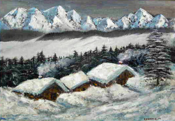 Named contemporary work « NEIGE  CHALETS », Made by EDWARD