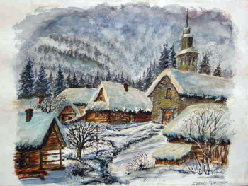 Named contemporary work « VILLAGE POLONAIS », Made by EDWARD