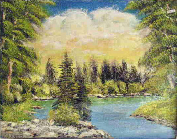 Named contemporary work « LAC SAPIN », Made by EDWARD