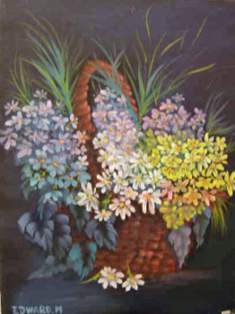 Named contemporary work « PANIER MARGUERIT NOIR », Made by EDWARD