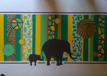 Named contemporary work « LES ELEPHANTS », Made by MFC