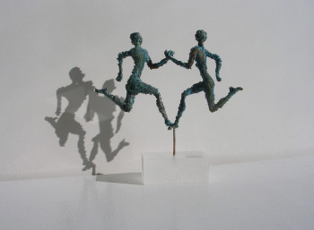 Named contemporary work « L'instant // deux coureurs », Made by GILLES CANDELIER