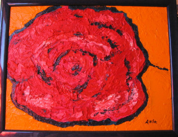 Named contemporary work « Une rose », Made by ANIA