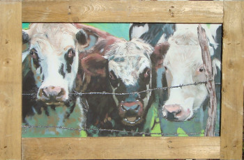 Named contemporary work « Vaches laitières n°3 », Made by FRAN ET JIM