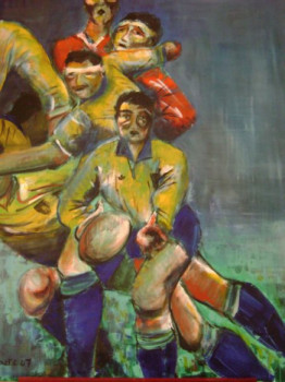 Named contemporary work « rugby 1 », Made by ARTAXET  CAROLE