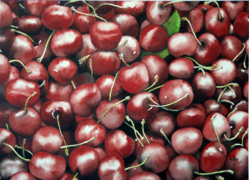 Named contemporary work « Bouquet de Cerises », Made by YVES SIGNOR