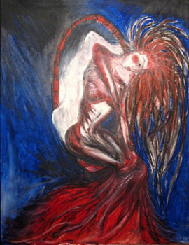 Named contemporary work « La femme au miroir », Made by EREANN