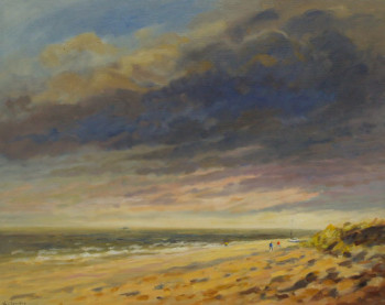Contemporary work named « plage de la Manche », Created by LUCIEN COWLEY