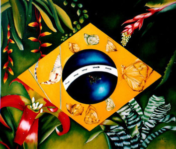 Named contemporary work « Botanica Brasileira (série Bandeiras Brasileiras) », Made by TOUTH ANDRADE