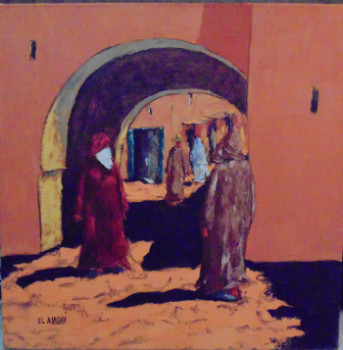 Named contemporary work « Ruelle à Marrakech  », Made by ABDALLAH EL ALAOUI