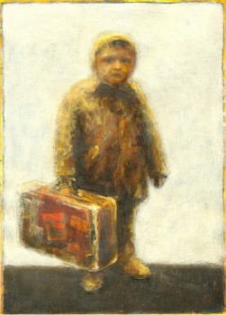Named contemporary work « With suitcase », Made by MIREK