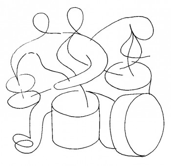 Named contemporary work « batteur de jazz 2 », Made by JANPOL PORTALIS