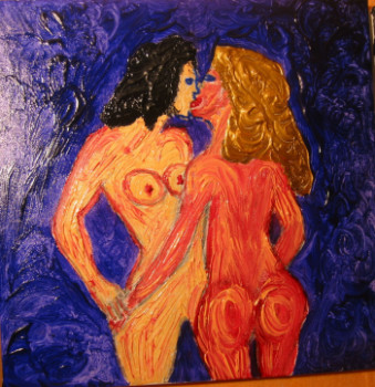 Named contemporary work « DEUX FEMMES », Made by ALEXANDRE NICOLASFLAMEL