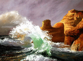 Named contemporary work « la-vague », Made by MKINSI FANIDA