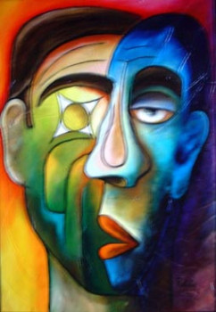 Named contemporary work « schyzophrénie », Made by JANPOL PORTALIS