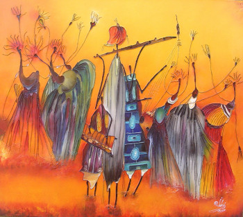 Named contemporary work « a.i 582 2009 », Made by IDRISS  LE  PEINTRE DU SAHEL