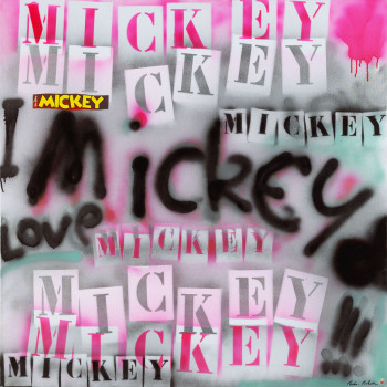 Named contemporary work « I love Mickey », Made by PARIS-PICHON