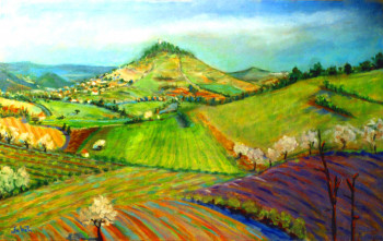 Named contemporary work « Paysage de Montrognon,Puy de Dom,FRANCE », Made by SABAH