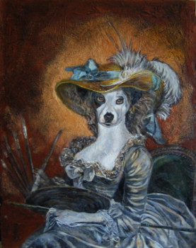 Named contemporary work « Dame peintre », Made by JULIENNE