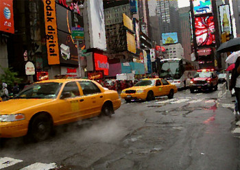 Named contemporary work « TAXI TIMES SQUARE 3 », Made by ALAIN SERRUYA