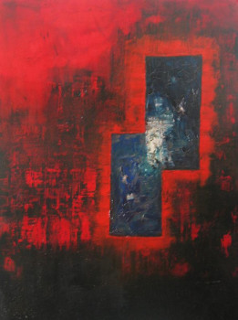 Named contemporary work « Rouges, bleus, ombres V », Made by MARCO