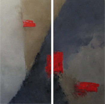 Named contemporary work « Gris II Diptyque », Made by MARCO