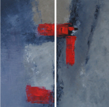 Named contemporary work « Gris I Diptyque », Made by MARCO