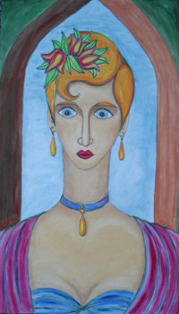 Named contemporary work « Femme à coiffure de tulipes », Made by STEPHANE CUNY