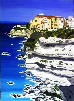 Named contemporary work « Les falaises de Bonifacio », Made by NADINE TEMMERMAN