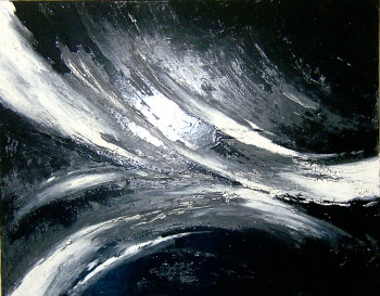 Named contemporary work « blanc & noir », Made by LARTISTE49100