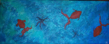 Named contemporary work « Poissons rouges », Made by JULYPAINT