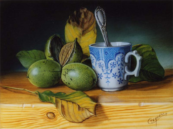 Contemporary work named « Café et noix », Created by CHRISTIAN LABELLE