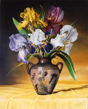 Named contemporary work « Bouquet d'Iris », Made by CHRISTIAN LABELLE