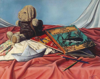 Named contemporary work « Nature morte aux B.D. », Made by CHRISTIAN LABELLE