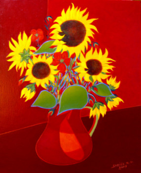 Contemporary work named « LES TOURNESOLS », Created by ROBERT DANIEL SYRIEX