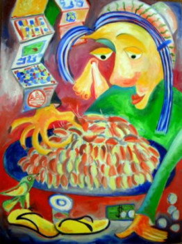 Named contemporary work « Nouvel an khmer -  La belle marchande de cafards », Made by KRATSCHMAR