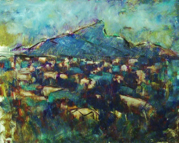 Named contemporary work « "Vue de la Rhune à Bidart" », Made by JEAN PIERRE HARIXCALDE